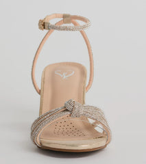 Prettiest Of All Rhinestone Metallic Block Heels