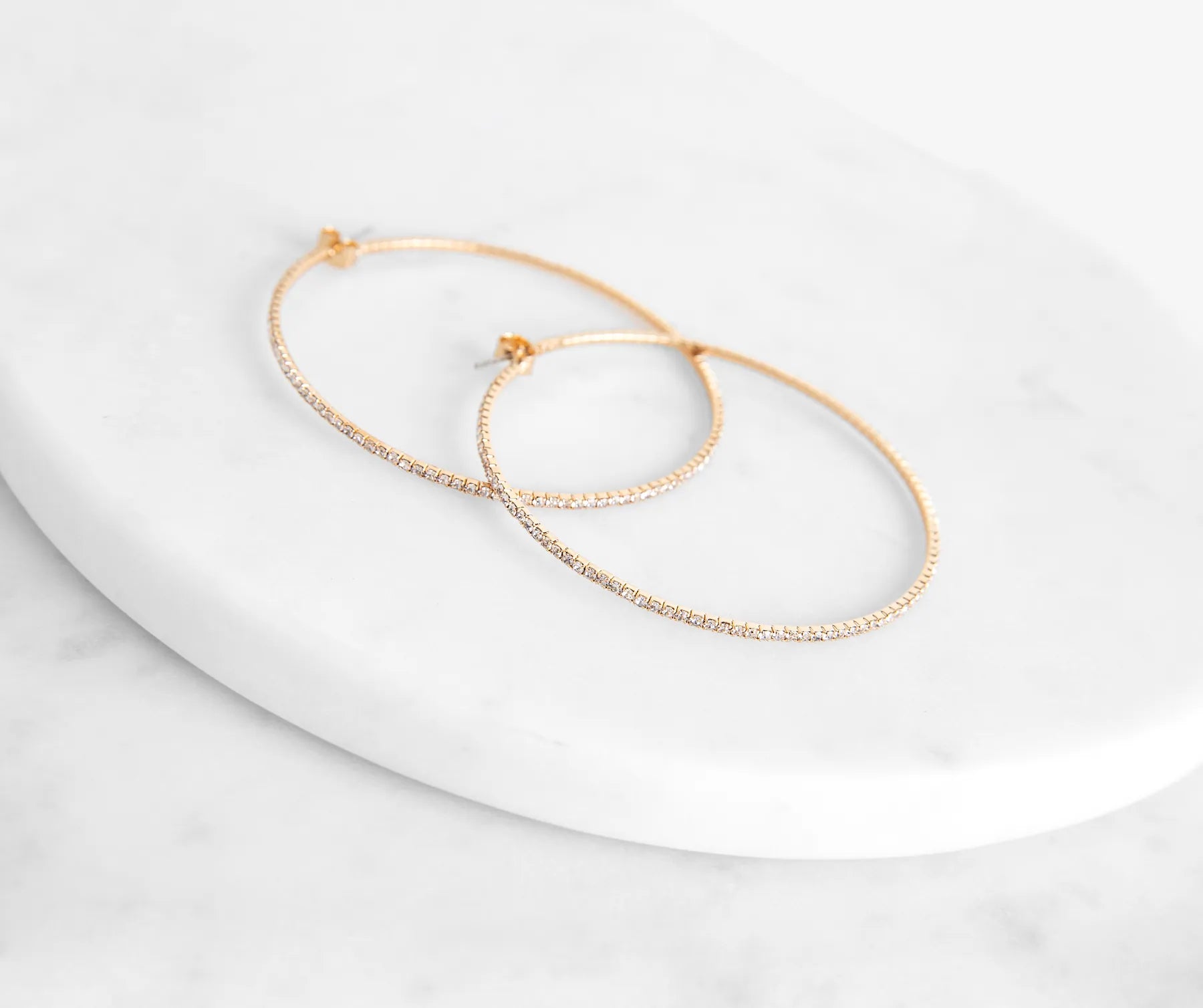 Stunning Sparkle Large Hoop Earrings
