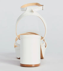 Flirty Sophistication Strappy Platform Block Heels